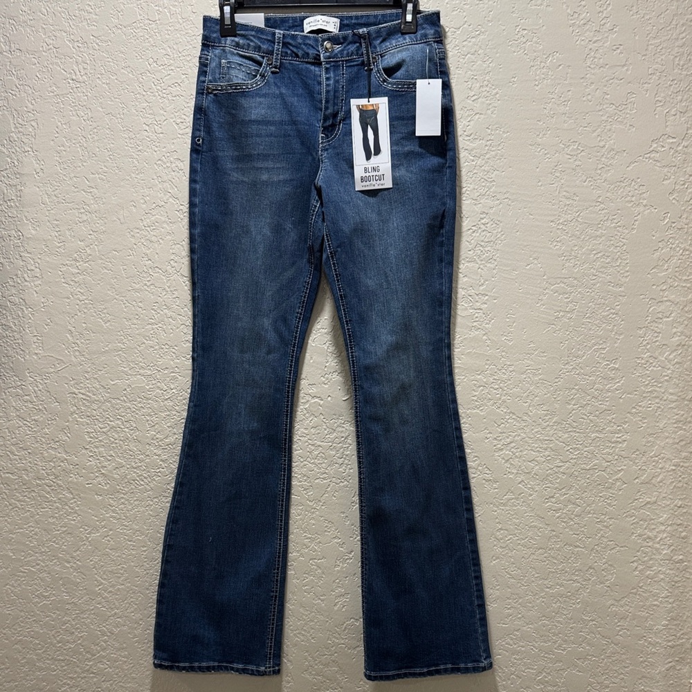 Vanilla Star Dark Blue Boot Cut Jeans - Picture 1 of 5